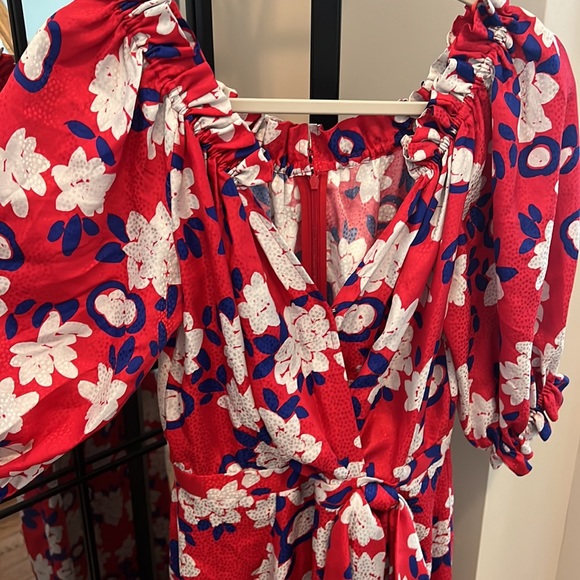 Saloni RARE Olivia Floral Silk Jacquard Midi Dress - Picture 5 of 11